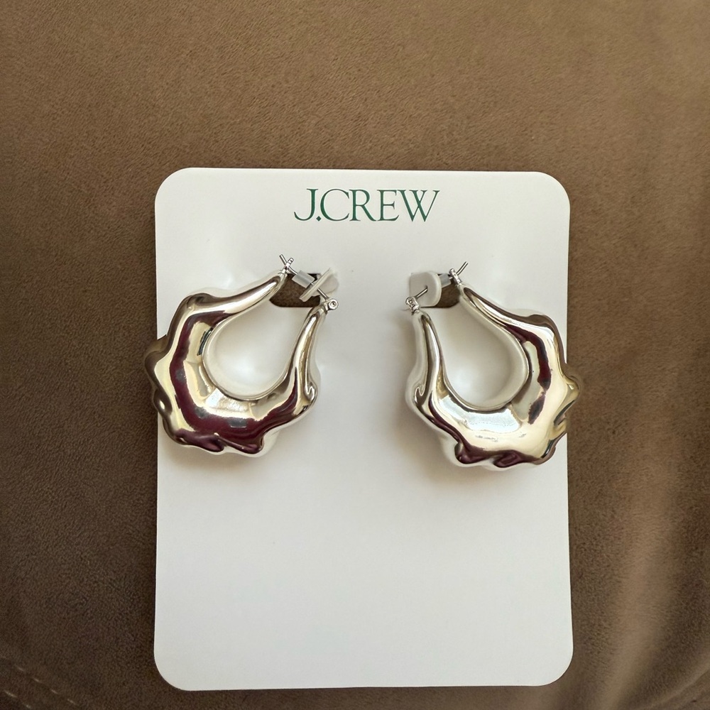 J. Crew Silver Sculptural Earrings